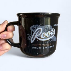 Roots 50th Anniversary Collectible Cup Black Speckled Coffee Mug